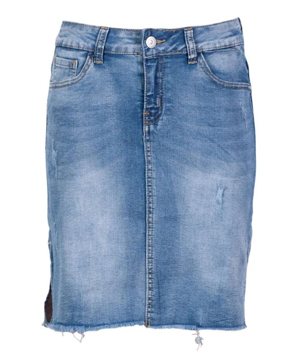 Denim nederdel - Blå - Størrelse 36