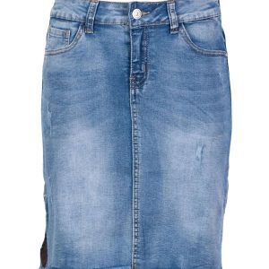 Denim nederdel - Blå - Størrelse 44