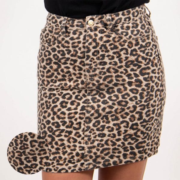 Pieces - Pcsky hw aop skirt-jj - Nederdele - Leopard - XS