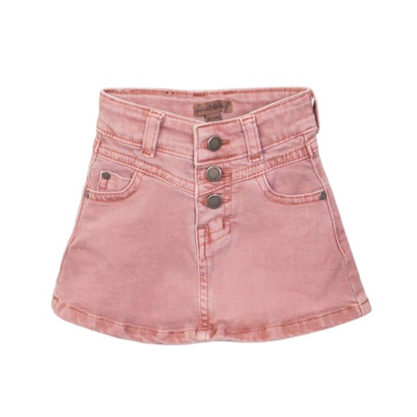Pige denim nederdel - Pink - Størrelse 80