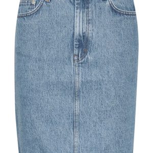 Gestuz - Nederdel - Dena HW Mini Skirt - Washed Mid Blue