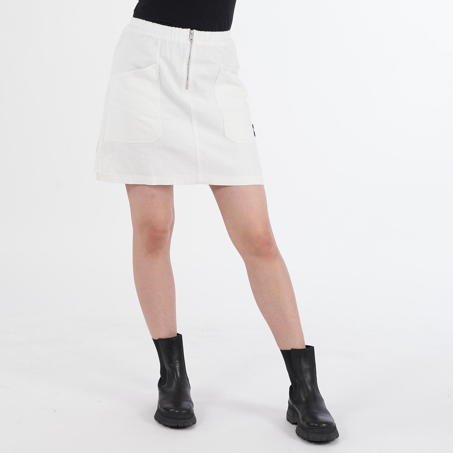 Tommy Jeans - Zip mini skirt - Nederdele - Hvid S Denim Nederdel