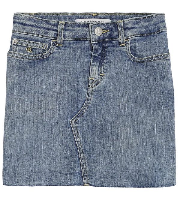 Calvin Klein Nederdel - Mid Rise - Denim Wash Blue - 14 år (164) - Calvin Klein Nederdel