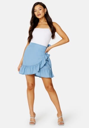 ONLY Sofia Wrap Denim Skirt Medium Blue Denim M