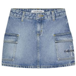Calvin Klein Nederdel - Pockets Denim - Chalky Blue - 10 år (140) - Calvin Klein Nederdel