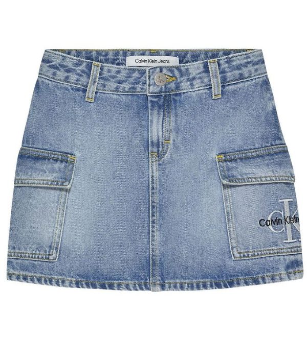 Calvin Klein Nederdel - Pockets Denim - Chalky Blue - 10 år (140) - Calvin Klein Nederdel