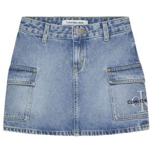 Calvin Klein Nederdel - Pockets Denim - Chalky Blue - 14 år (164) - Calvin Klein Nederdel