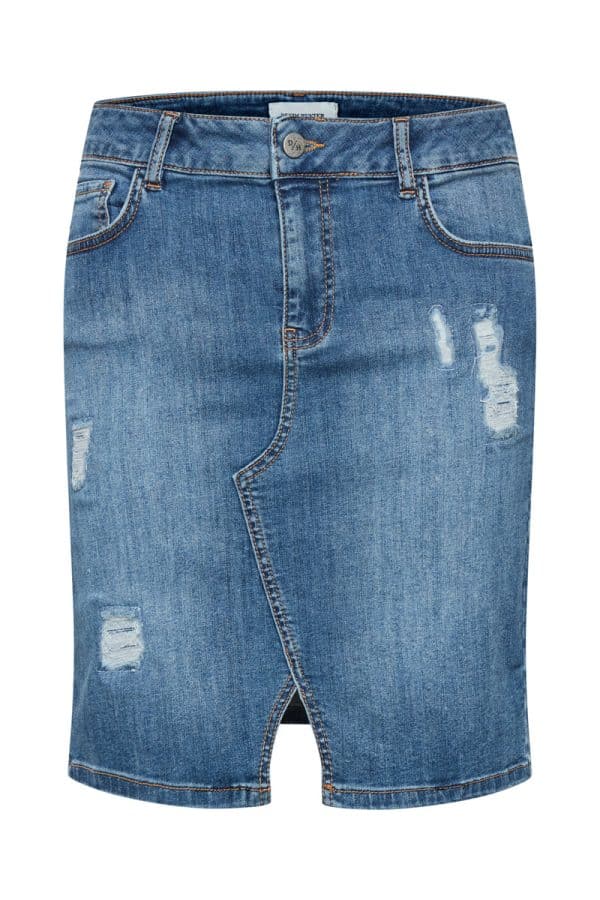 Denim Hunter Dhcelina Torn Nederdel Blå, Størrelse: 38, Farve: Blå, Dame