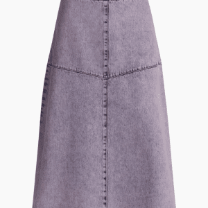 Color Denim Lunar Skirt - Vintage Purple - Mads Nørgaard - Lilla L