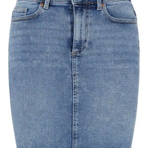 Pieces Lili Mid Rise Denim Skirt - Blå - Størrelse 34 - Jeans