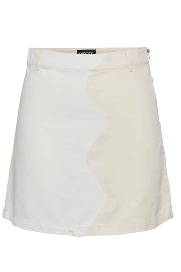 Pieces - Nederdel - PC Kaja HW Contrast Skirt - Whitecap Gray