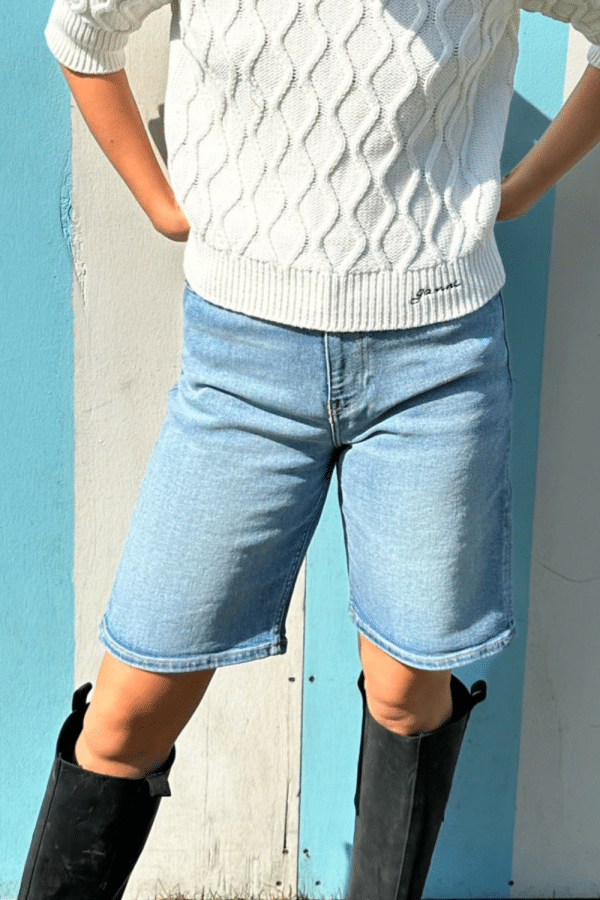 Comfort Stretch Denim Shorts J1275 - Light Blue Vintage - GANNI - Blå 26