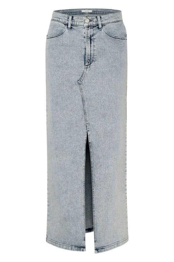 Gestuz - Nederdel - SiwGZ HW Long Skirt - Light Blue washed