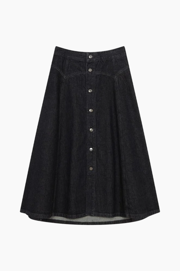 Agatha Denim Skirt - Black Wash - Wood Wood - Sort XS