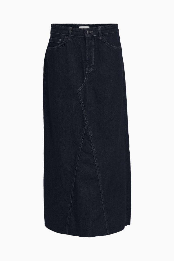 ObjHarlow Long Denim Skirt - Dark Blue Denim - Object - Blå L