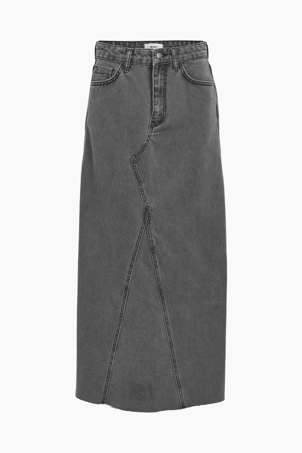 ObjHarlow Long Denim Skirt - Grey Denim - Object - Grå L