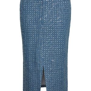 Pieces - Nederdel - PC Naomi HW Midi Denim Skirt - Medium Blue Denim