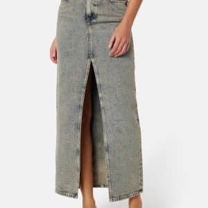 Calvin Klein Jeans Front Split Maxi Denim Skirt 1A4 Denim Medium 28