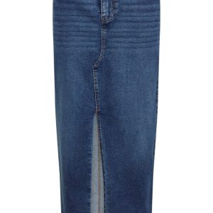 Pieces - Nederdel - PC Jessie HW Ankle Denim Skirt - Medium Blue Denim