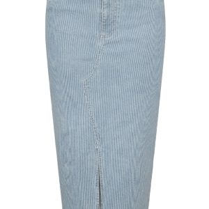 Pieces - Nederdel - PC Billo HW Midi Skirt - Light Blue Denim