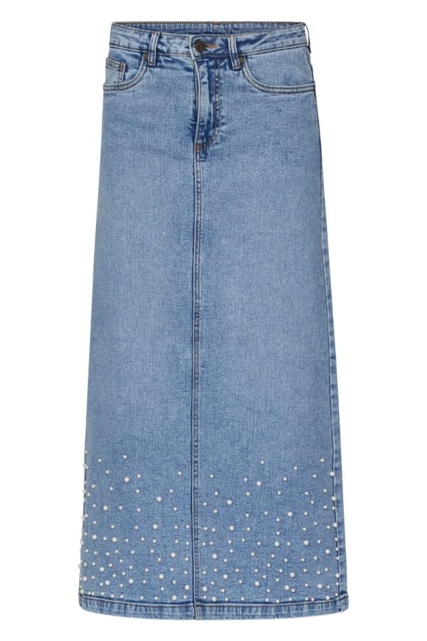 Sisters Point - Nederdel - Olia Skirt - Blue Used/Pearls