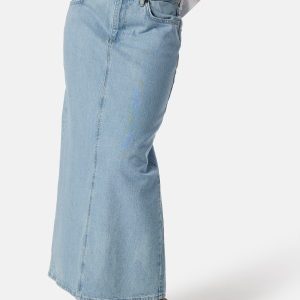 Object Collectors Item Objellen Mid Waist long denim skirt Light Blue Denim XS