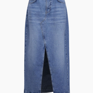 Objharper HW Denim Skirt - Medium Blue Denim - Object - Blå L