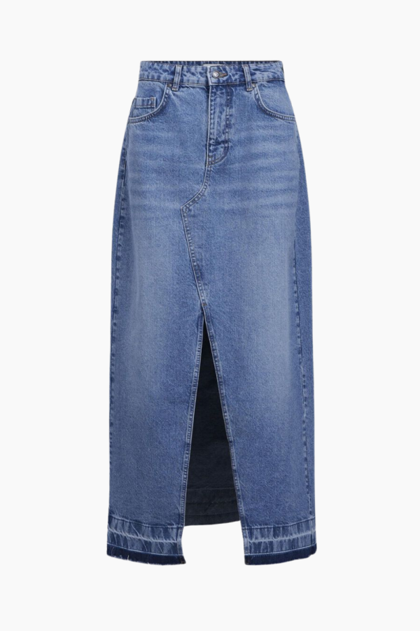 Objharper HW Denim Skirt - Medium Blue Denim - Object - Blå L