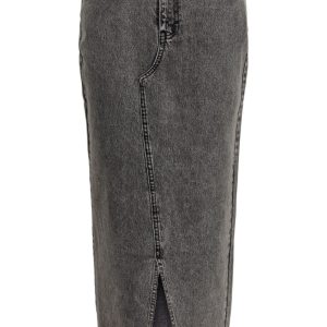 Pieces - Nederdel - PC Nora Hw Ankle Skirt - Grey Denim
