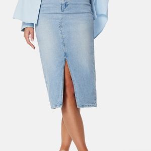 VERO MODA Vmveri High Rise calf denim skirt Light Blue Denim M