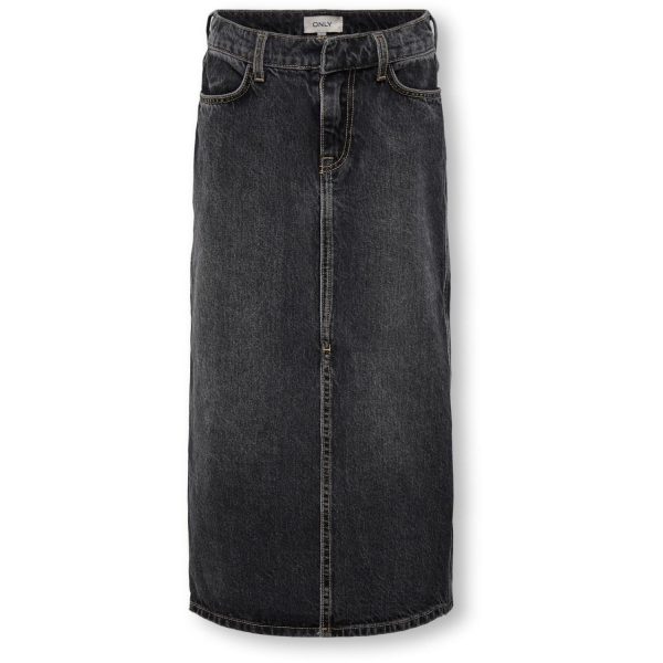 kids ONLY Washed Black Cilla Long Slit Nederdel Denim - Str. 116