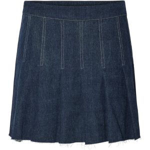 PIECES dame nederdel PCFABIA - Dark Blue Denim