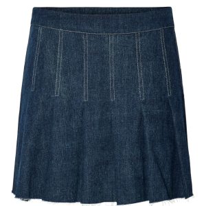 Pieces Nederdel - Fabia - Dark Blue Denim