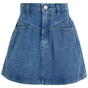 Tommy Hilfiger Nederdel - Front Yoke Detail - LightWeight Denim