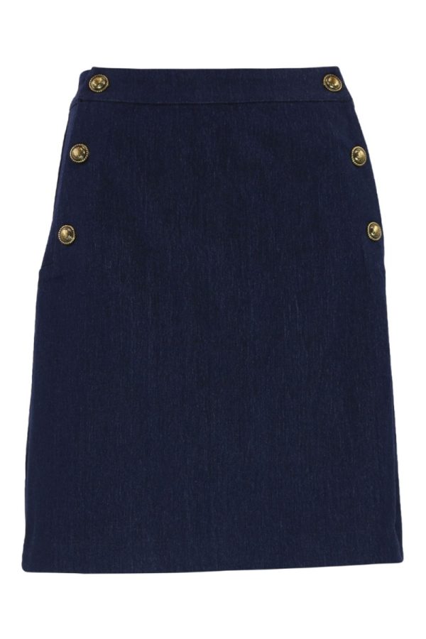 Continue - Nederdel - Gabby Skirt Stripe - Solid Blue