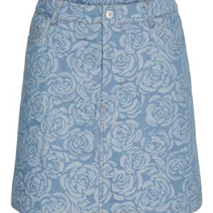 Pieces - Nederdel - PC Kalyn Hw Denim Skirt - Light Blue Denim