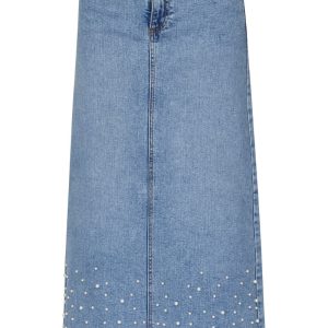 Sisters Point - Nederdel - Olia Skirt - Blue Used/Pearls