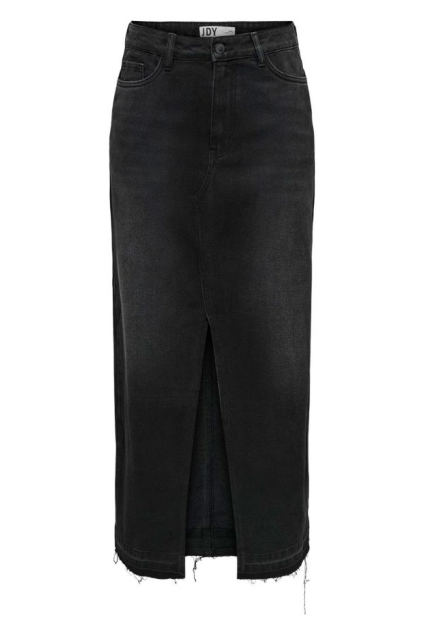 JDY - Nederdel - JDY Bella HW Long Skirt - Black Denim