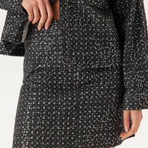 Pieces Pcroberta Hw Mini Sequins Skir Grey Denim L