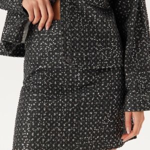 Pieces Pcroberta Hw Mini Sequins Skir Grey Denim M