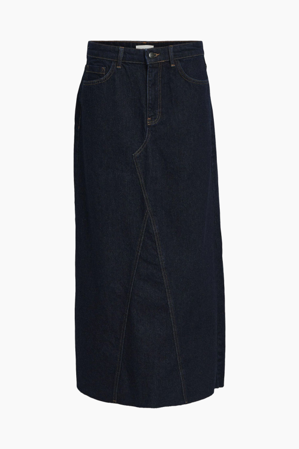 ObjHarlow Long Denim Skirt - Dark Blue Denim - Object - Blå XL