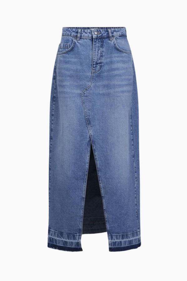 Objharper HW Denim Skirt - Medium Blue Denim - Object - Blå S