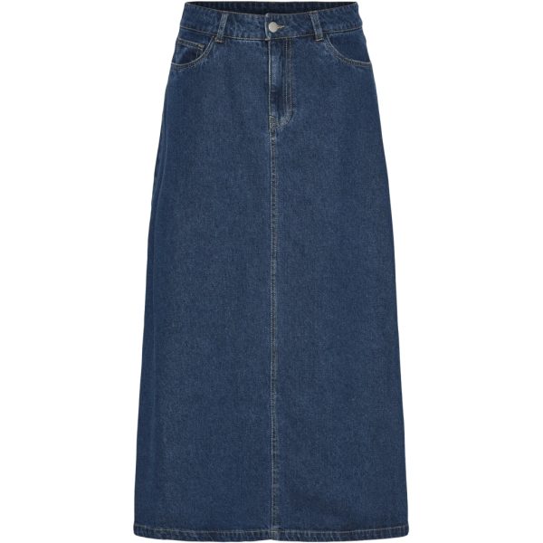 PIECES dame nederdel PCABBI - Medium blue denim