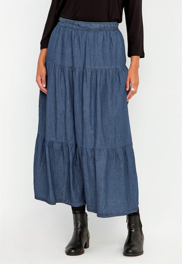 Volantnederdel i denim