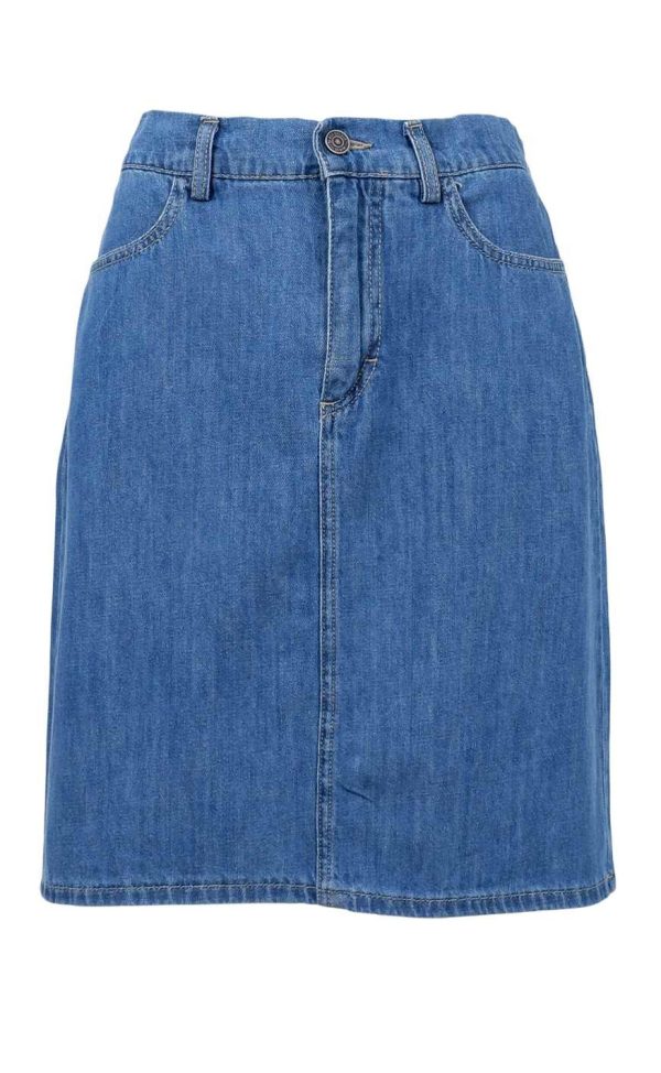 Black Colour Nederdel - Nettie - Mid Blue Wash