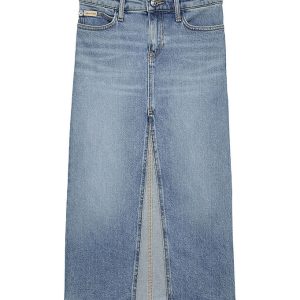 Calvin Klein Nederdel - Denim - Mid Rise Long - Cloudy Blue