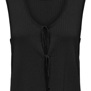 JDY - Top - Alexandra S/L Reversible Tie Top - Black