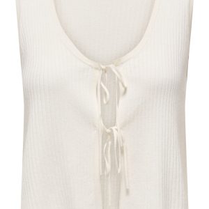 JDY - Top - Alexandra S/L Reversible Tie Top - Cloud Dancer