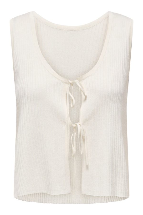 JDY - Top - Alexandra S/L Reversible Tie Top - Cloud Dancer