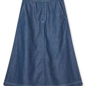 Mads Nørgaard - Nederdel - Air Denim Luna Skirt - Dark Blue Denim